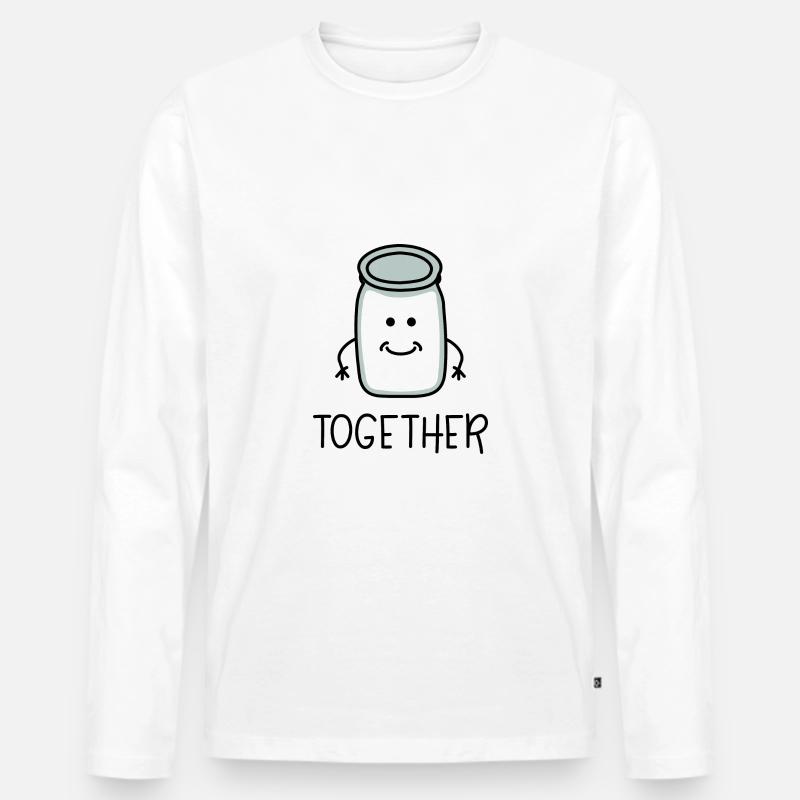 Better Together Partnerlook (Part2) Milch - Männer Premium Bio Langarmshirt - Weiß