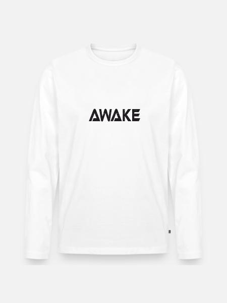 AWAKE - Männer Premium Bio Langarmshirt - Weiß