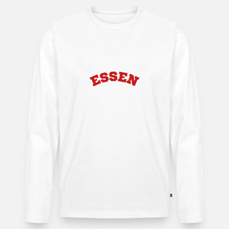 Essen - Männer Premium Bio Langarmshirt - Weiß