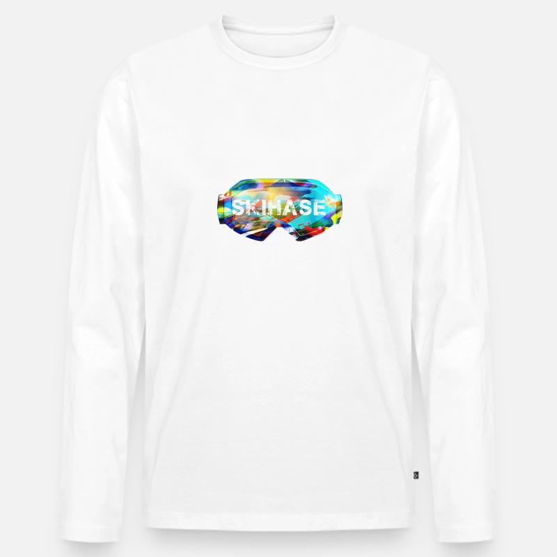 skihase,graffiti,skibrille - Männer Premium Bio Langarmshirt - Weiß