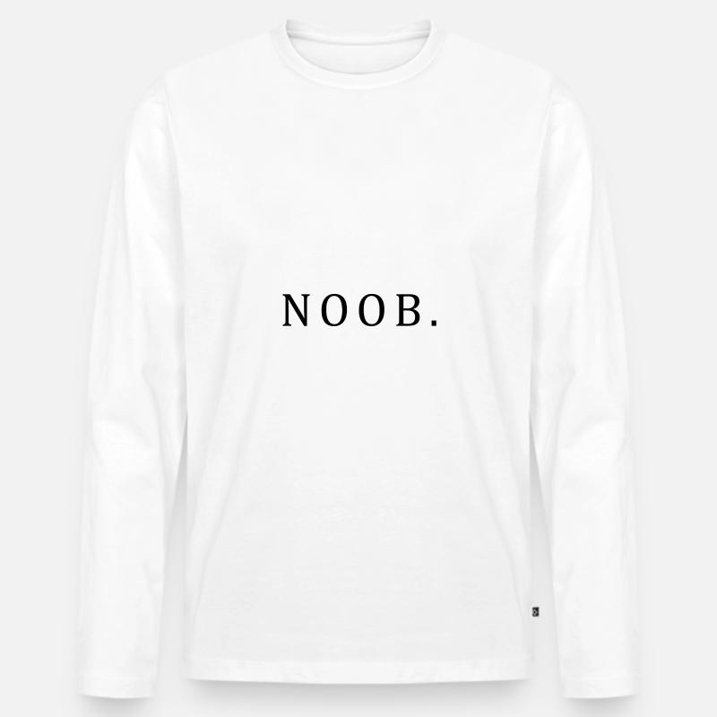 Noob - Männer Premium Bio Langarmshirt - Weiß
