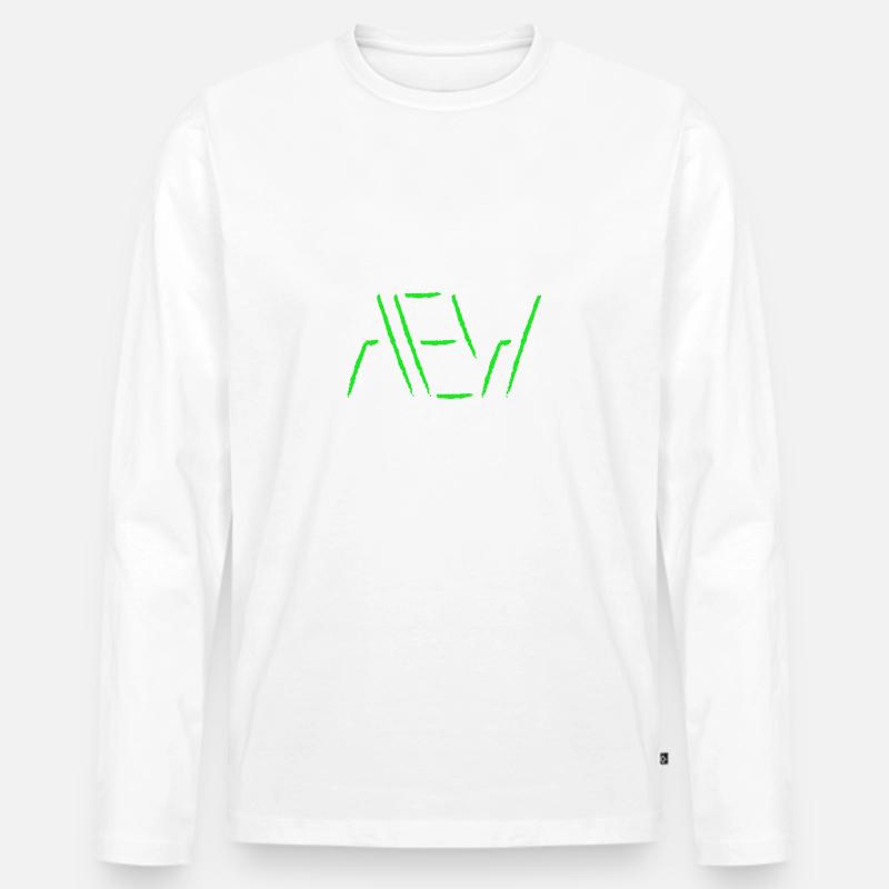 AEW Space Lines - Männer Premium Bio Langarmshirt - Weiß