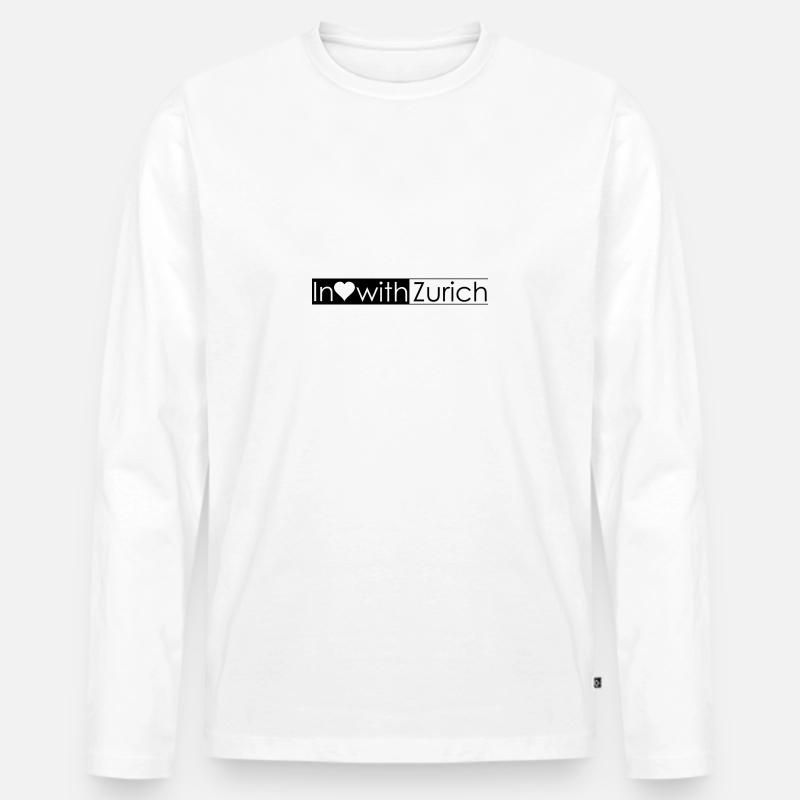 Zürich - Männer Premium Bio Langarmshirt - Weiß