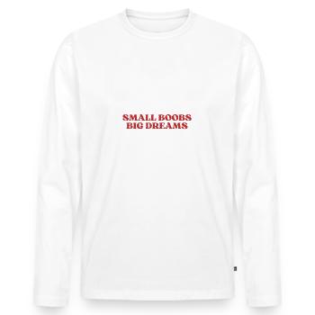 Small Boobs Big Dreams Aesthetic Y2K - T-shirt manches longues Premium bio Homme - blanc - Devant - Nico (187cm)