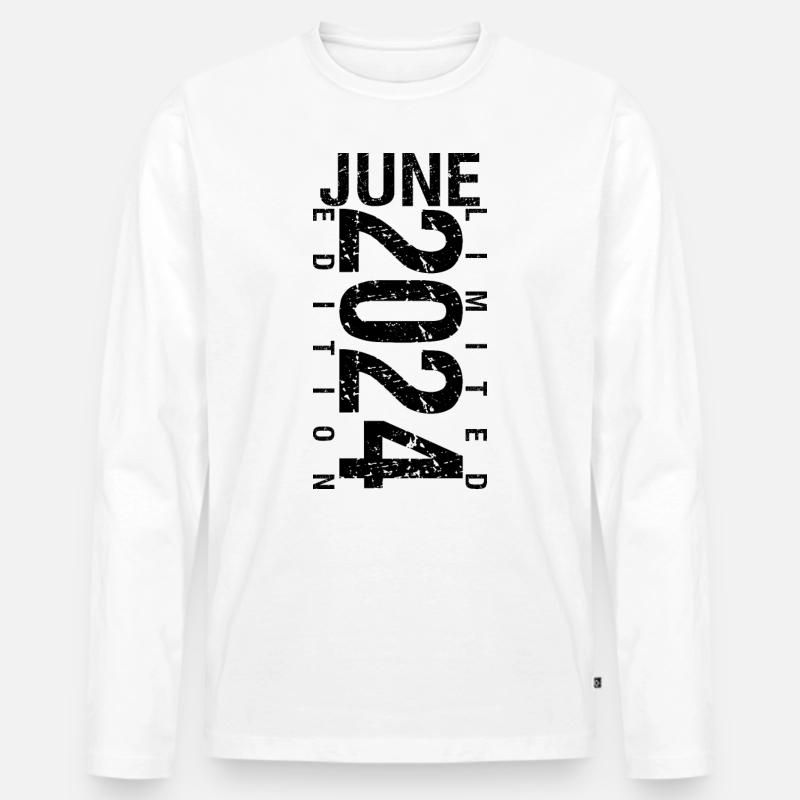 Geburtstag Juni 2024 Juni im Juni 2024 geboren - Männer Premium Bio Langarmshirt - Weiß