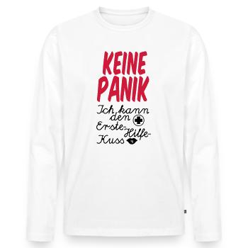 Erste Hilfe Kuss Medizin Liebe Gesundheit Geschenk - Männer Premium Bio Langarmshirt - Weiß - Vorne - Nico (187cm)