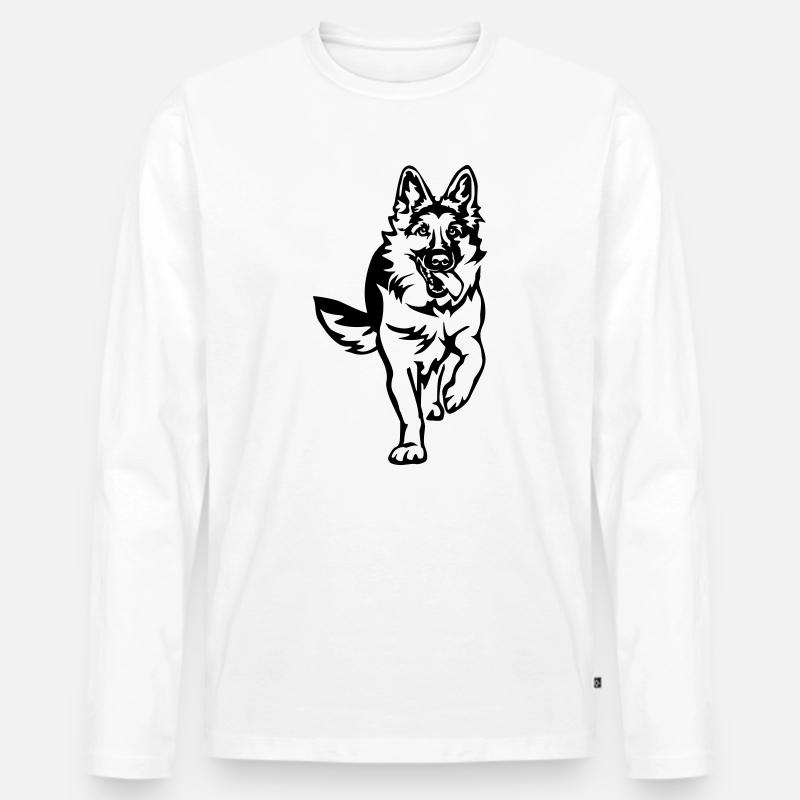 Deutscher Schäferhund - Männer Premium Bio Langarmshirt - Weiß
