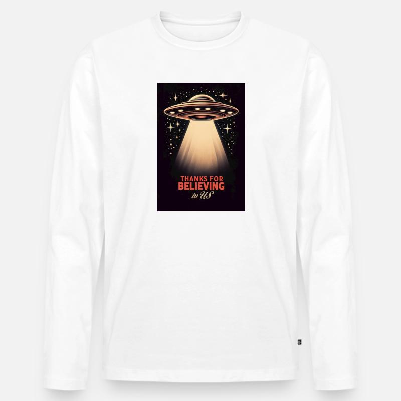 Thanks for believing - Männer Premium Bio Langarmshirt - Weiß