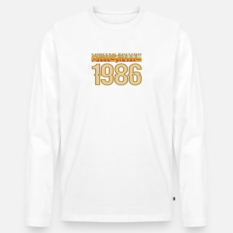 Originales Retro-Logo von 1986 - Männer Premium Bio Langarmshirt - Weiß