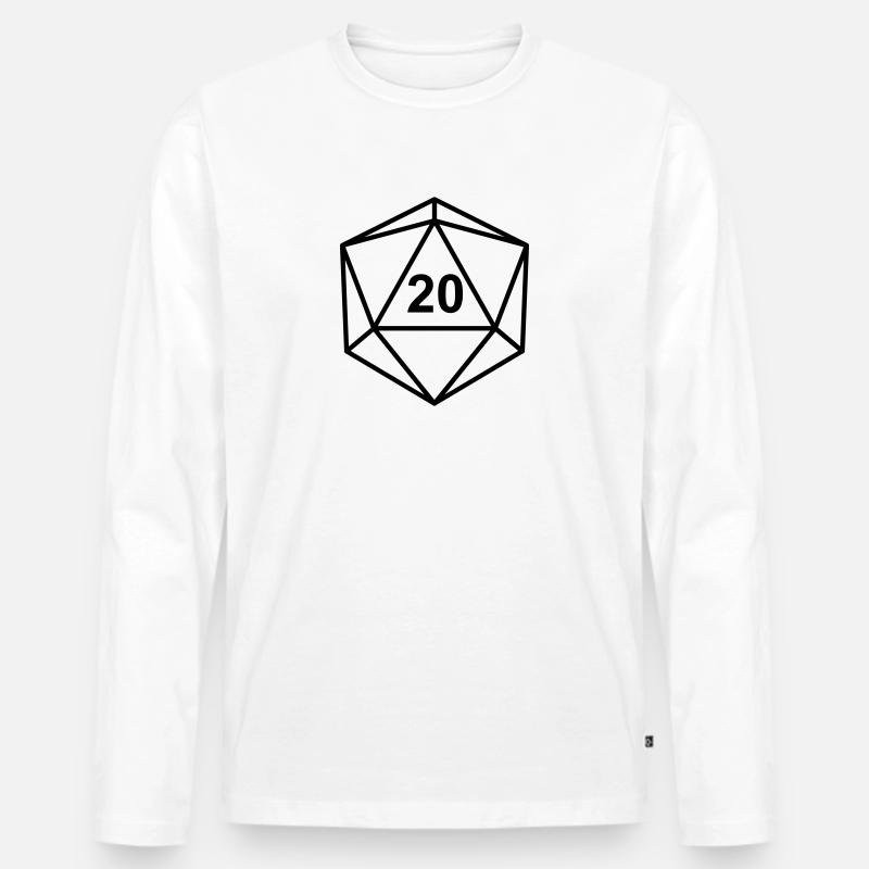 D20 mit 20 - Männer Premium Bio Langarmshirt - Weiß