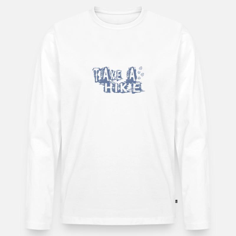 TAKE A HIKE - Männer Premium Bio Langarmshirt - Weiß