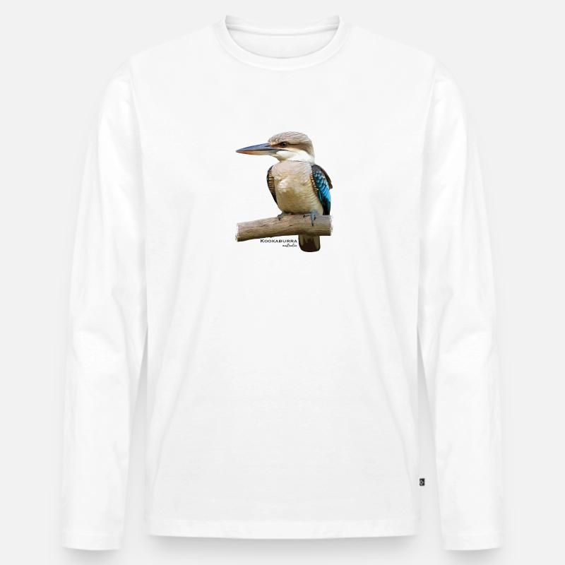 Kookaburra Bird Australia - Männer Premium Bio Langarmshirt - Weiß