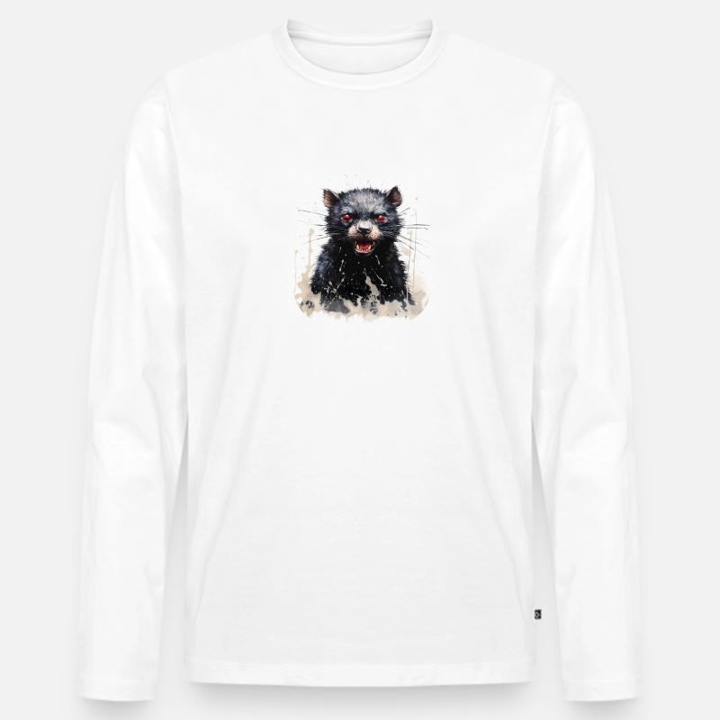 Tasmanischer Teufel - Männer Premium Bio Langarmshirt - Weiß