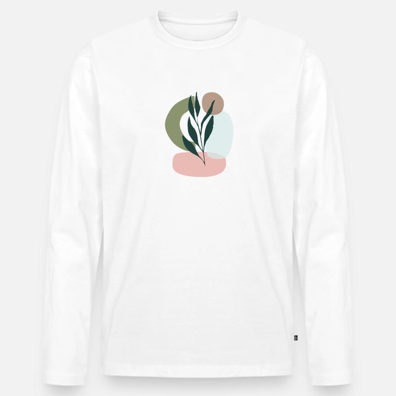 Minimalistic Boho Style - Männer Premium Bio Langarmshirt - Weiß