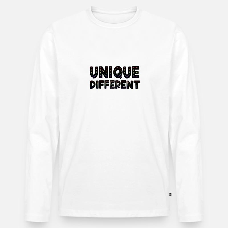 UNIQUE DIFFERENT - Männer Premium Bio Langarmshirt - Weiß
