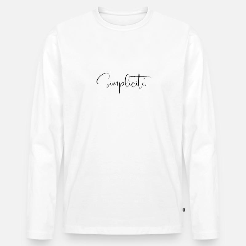 Simplicite - Männer Premium Bio Langarmshirt - Weiß