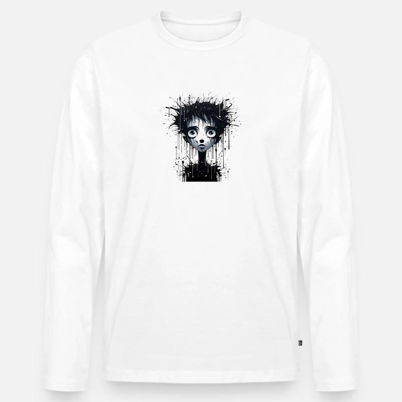 Minimalistic Design - Männer Premium Bio Langarmshirt - Weiß
