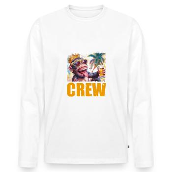 Malle Crew Monkey Party King Mallorca - Men's Premium Organic Long Sleeve Shirt - white - Front - Nico (187cm)