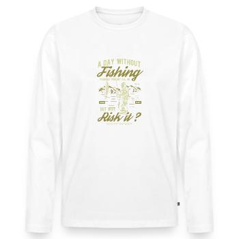 Fishing Fishing Gift Fishing - Men's Premium Organic Long Sleeve Shirt - white - Front - Nico (187cm)