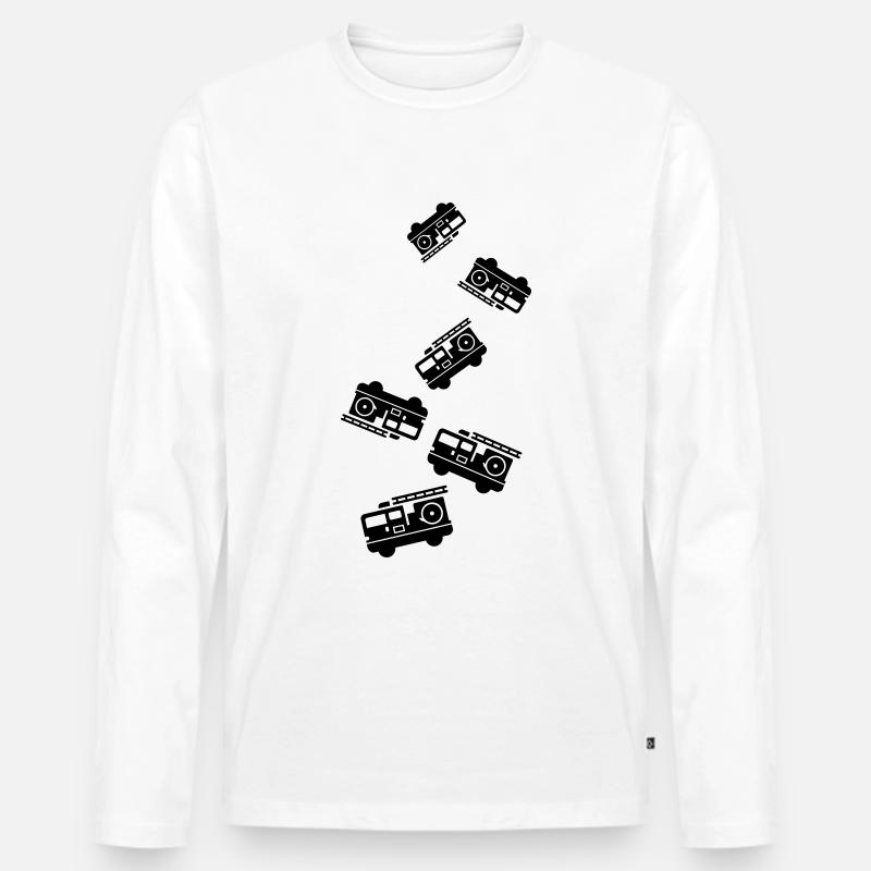Feuerwehrauto - Männer Premium Bio Langarmshirt - Weiß