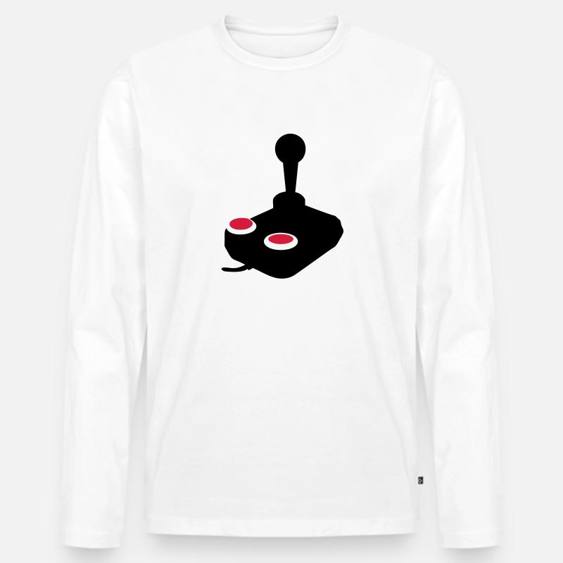 Joystick Videospiel-Joystick paddle1 - Männer Premium Bio Langarmshirt - Weiß