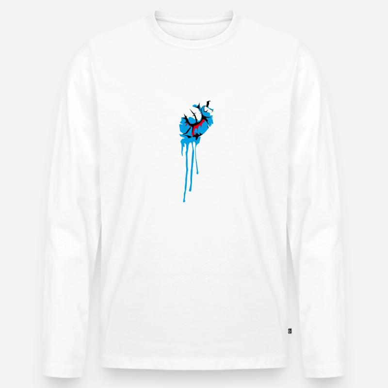 antifa 02 - Männer Premium Bio Langarmshirt - Weiß