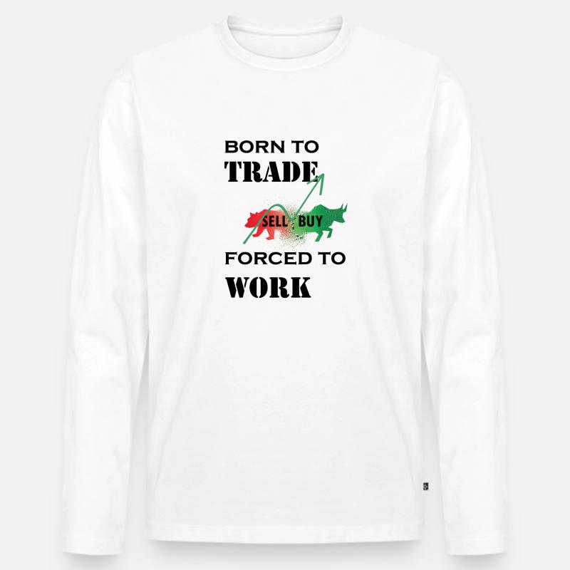 trader Börse - Männer Premium Bio Langarmshirt - Weiß