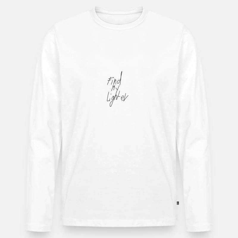 find my lighter - Männer Premium Bio Langarmshirt - Weiß
