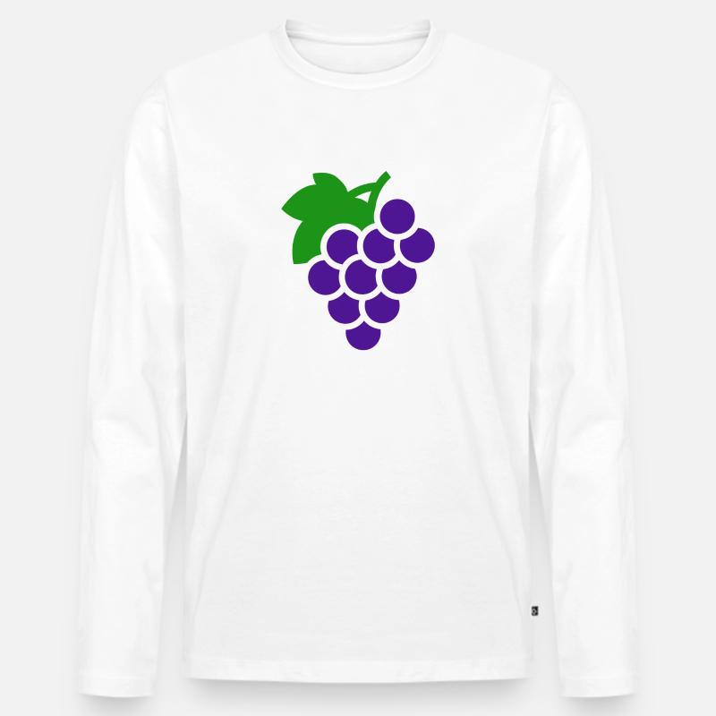 Trauben Geschenk - Männer Premium Bio Langarmshirt - Weiß
