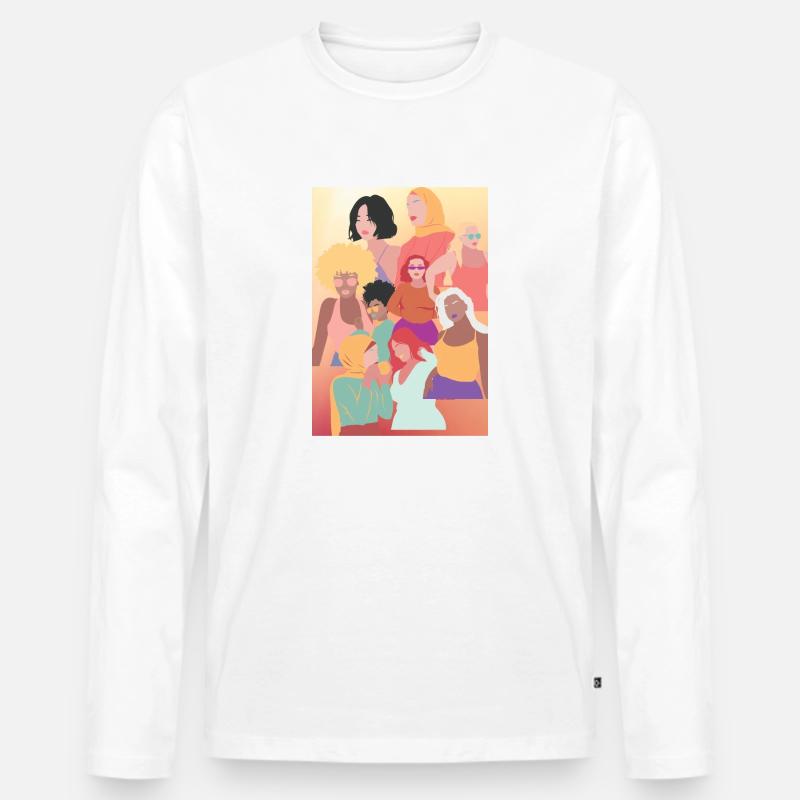 Frauenpower - Männer Premium Bio Langarmshirt - Weiß