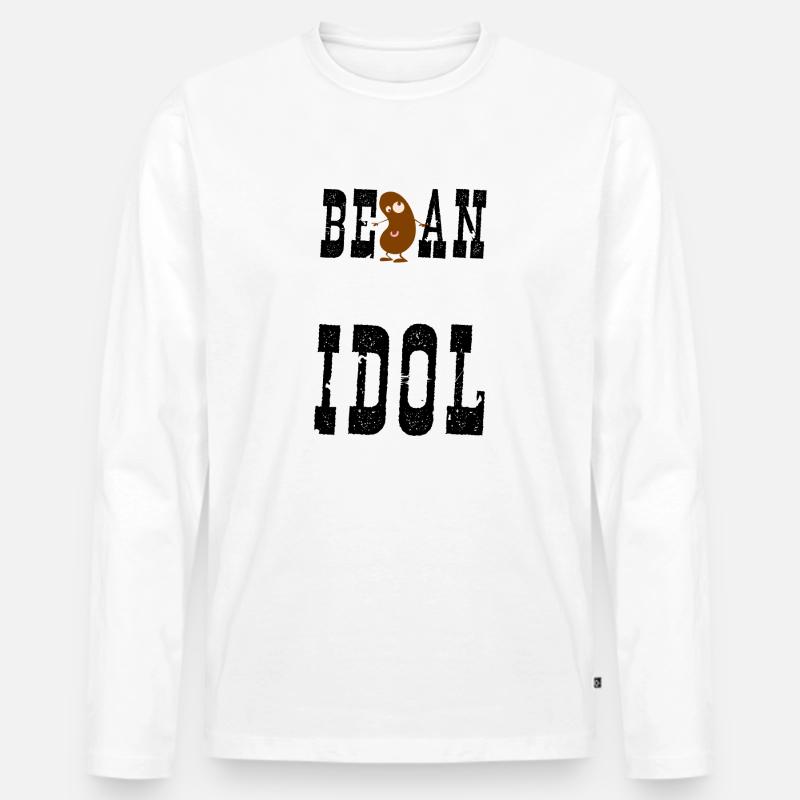 Sei ein Idol - Männer Premium Bio Langarmshirt - Weiß