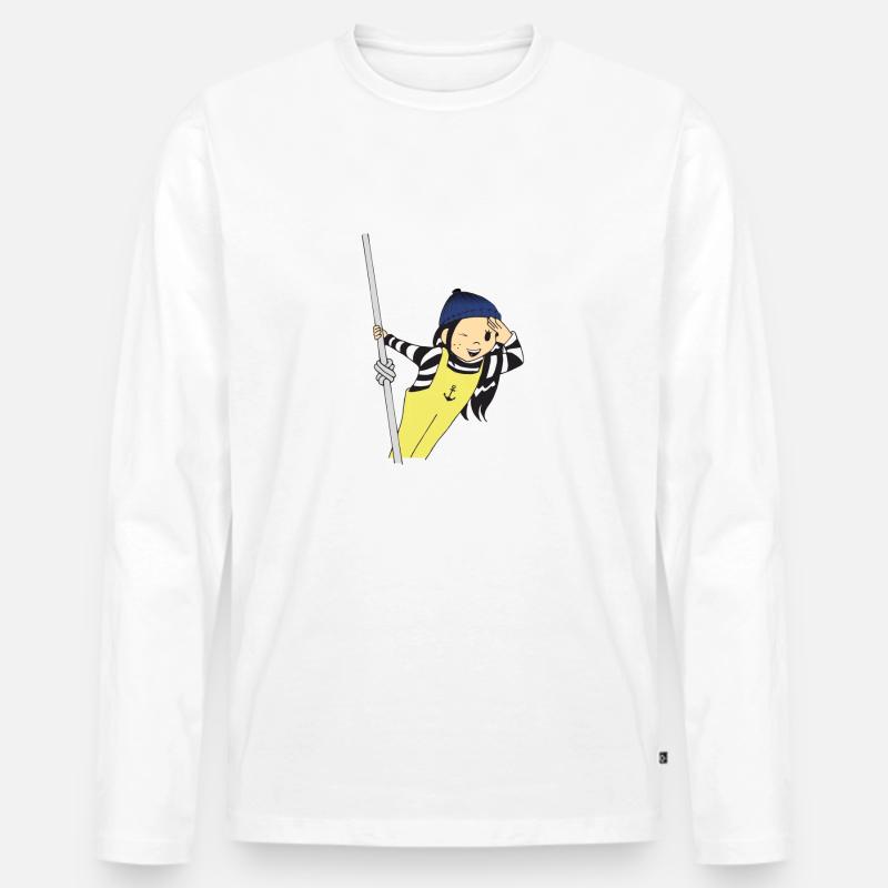 Matrose das Mädchen - Männer Premium Bio Langarmshirt - Weiß