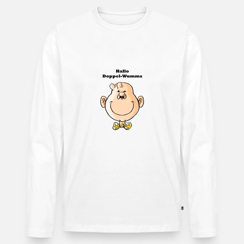 Beispiel Kopp Doppelwumms - Männer Premium Bio Langarmshirt - Weiß