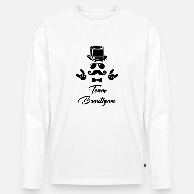 bräutigam team 01 - Männer Premium Bio Langarmshirt - Weiß