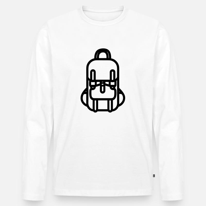 Rucksack - Männer Premium Bio Langarmshirt - Weiß