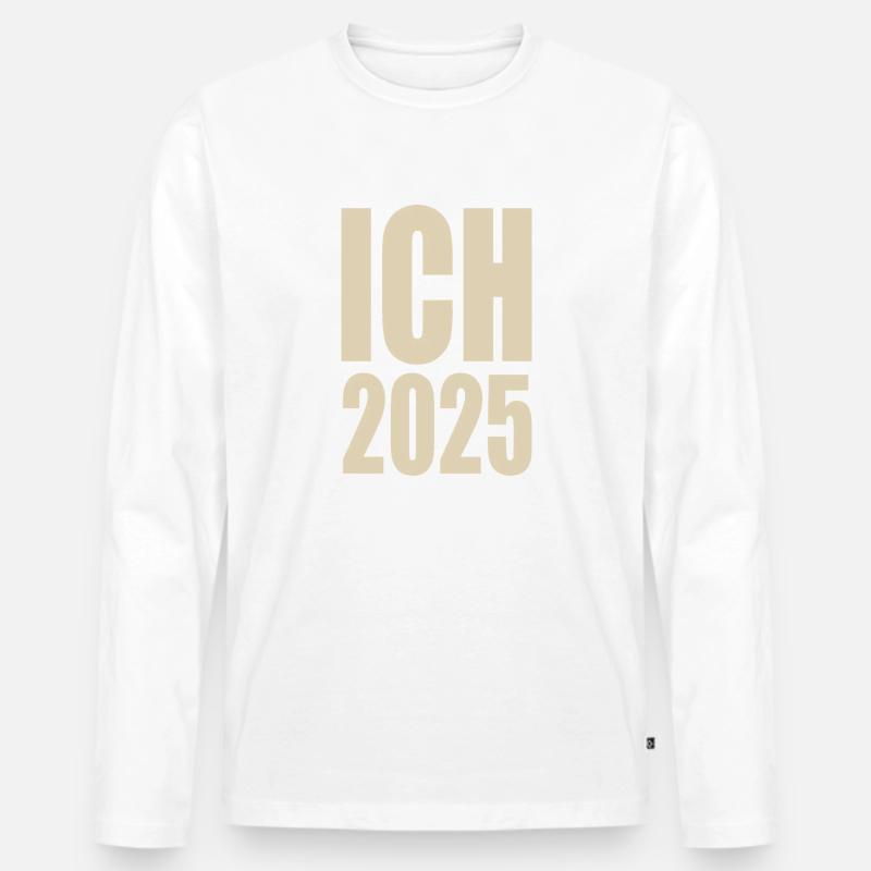 Ich 2025 - Männer Premium Bio Langarmshirt - Weiß