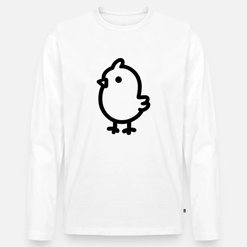 Küken - Männer Premium Bio Langarmshirt - Weiß