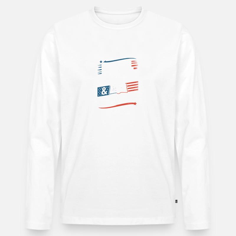 Stars, Stripes & Scripture - Lightblessed - - Men's Premium Organic Long Sleeve Shirt - white