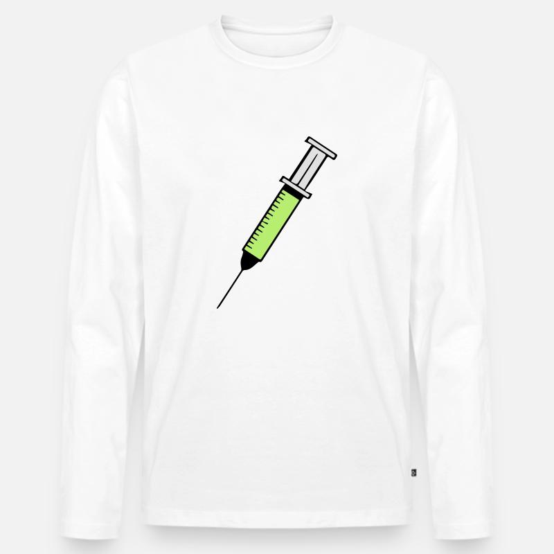 syringe - Männer Premium Bio Langarmshirt - Weiß