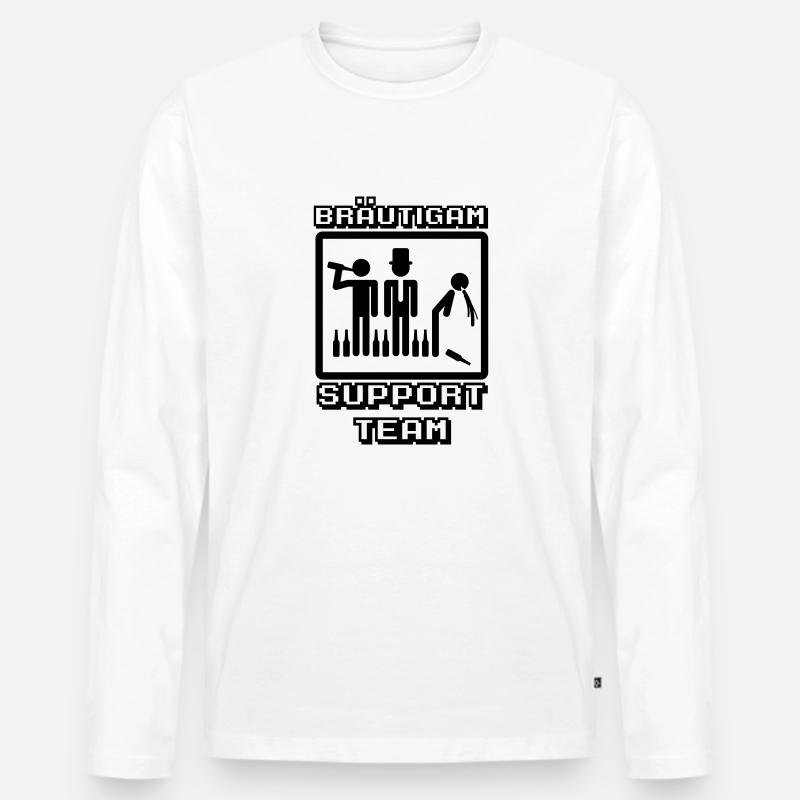 Bräutigam Support Team - Männer Premium Bio Langarmshirt - Weiß