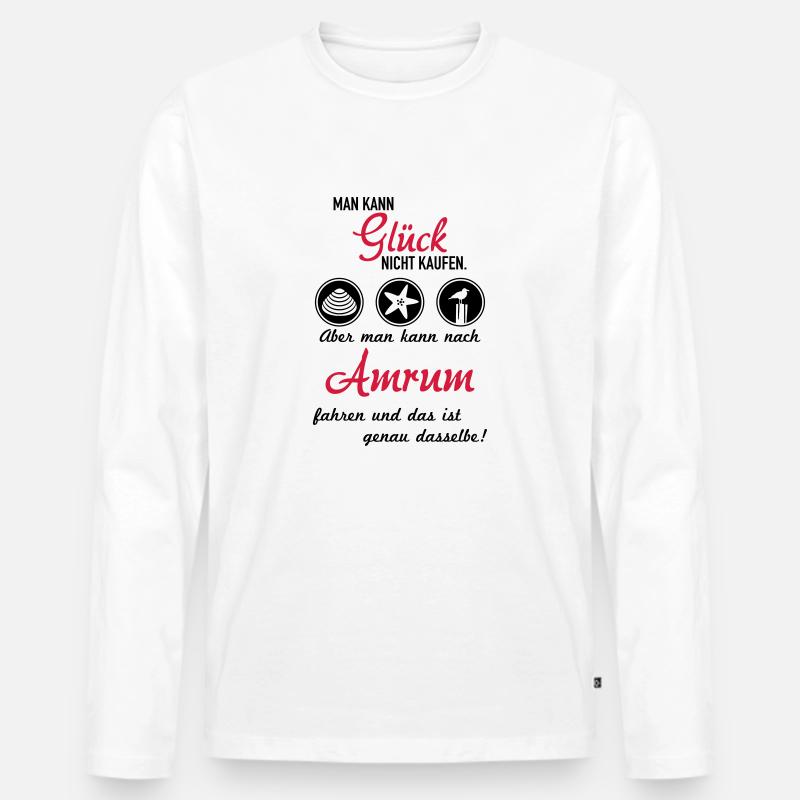 Glück Amrum - Männer Premium Bio Langarmshirt - Weiß