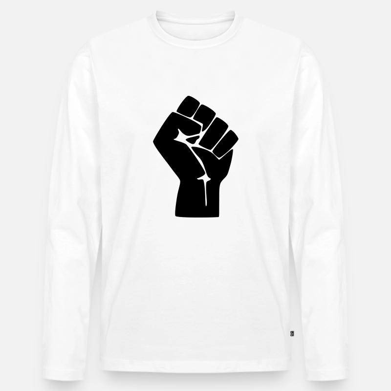 Faust Protest Widerstand - Männer Premium Bio Langarmshirt - Weiß