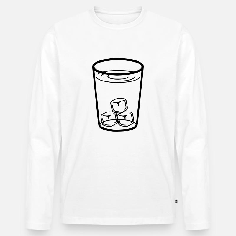 Glas_Eiswürfel - Männer Premium Bio Langarmshirt - Weiß