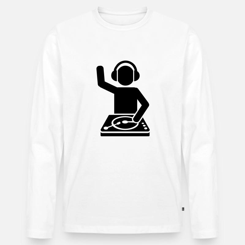 DJ - Männer Premium Bio Langarmshirt - Weiß