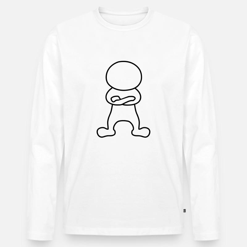 Cool Man - Männer Premium Bio Langarmshirt - Weiß
