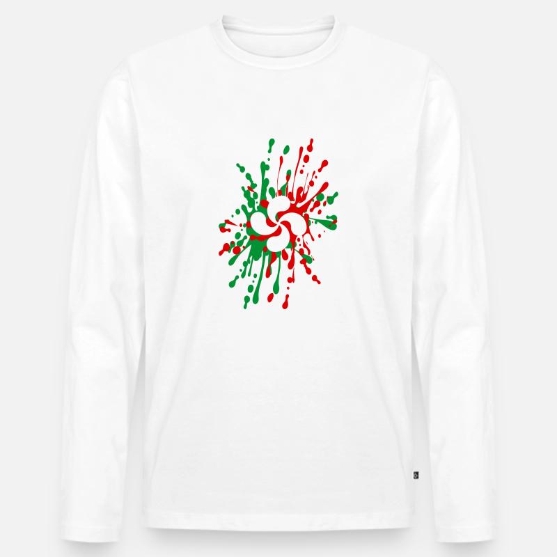05 Baskenquer - Männer Premium Bio Langarmshirt - Weiß