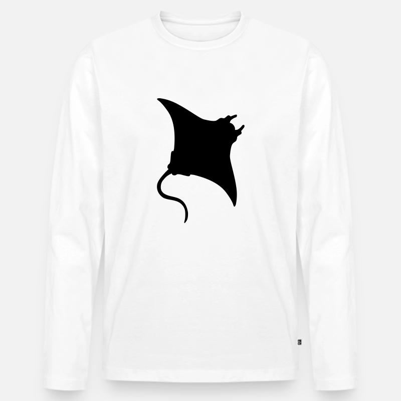 Manta Rochen - Männer Premium Bio Langarmshirt - Weiß
