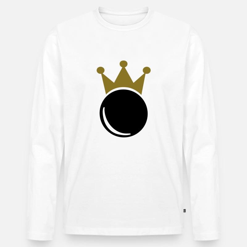 Kegeln - Männer Premium Bio Langarmshirt - Weiß