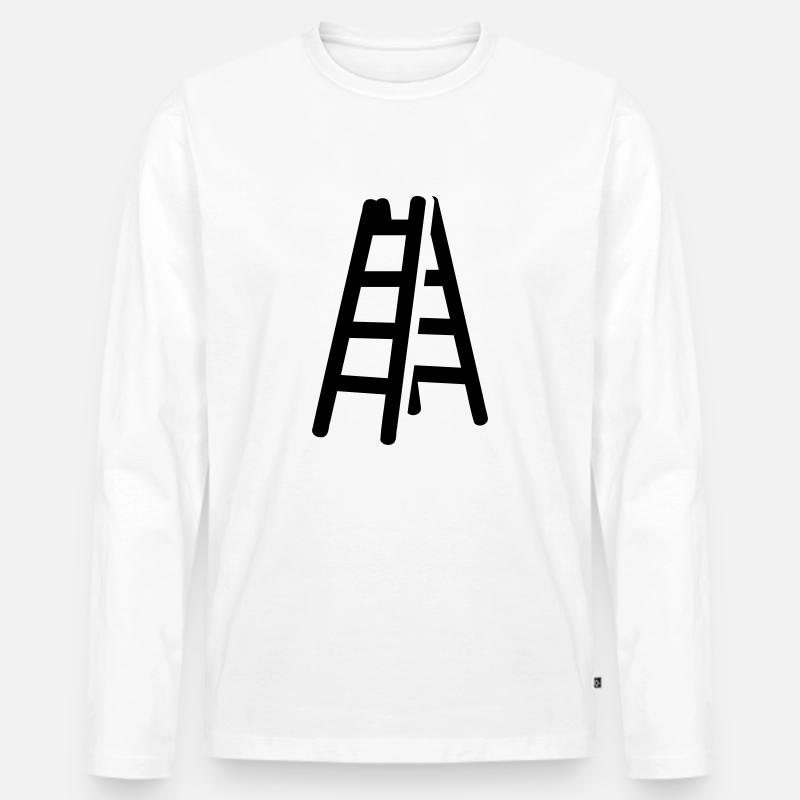 Leiter - Männer Premium Bio Langarmshirt - Weiß