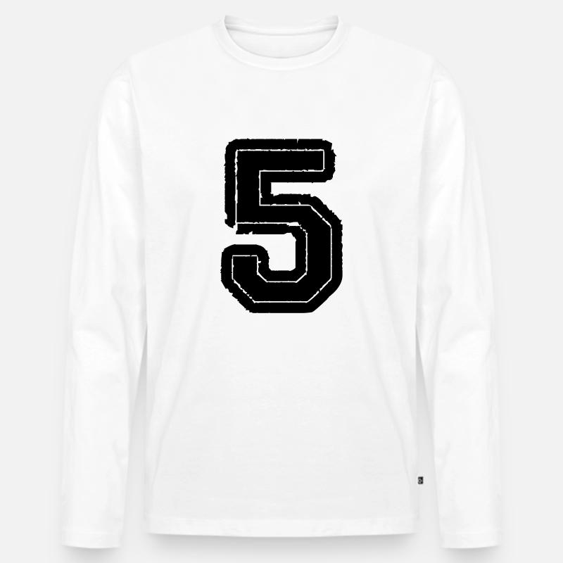 5 - Männer Premium Bio Langarmshirt - Weiß